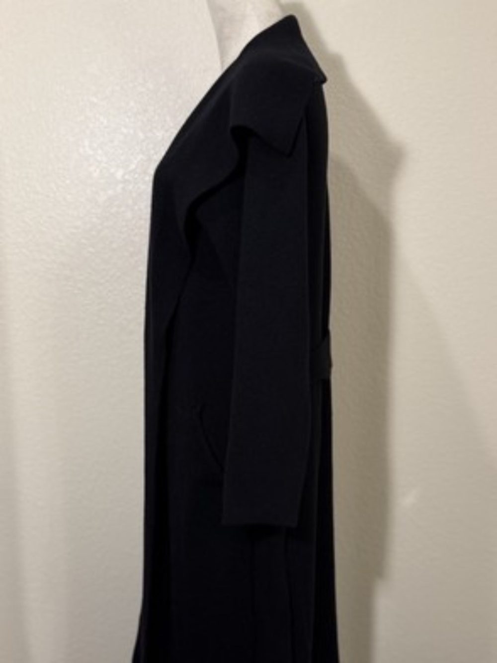 MaxSport Womens XL Black Long Cardigan Duster Belted Open Front Viscose - Picture 2 of 7